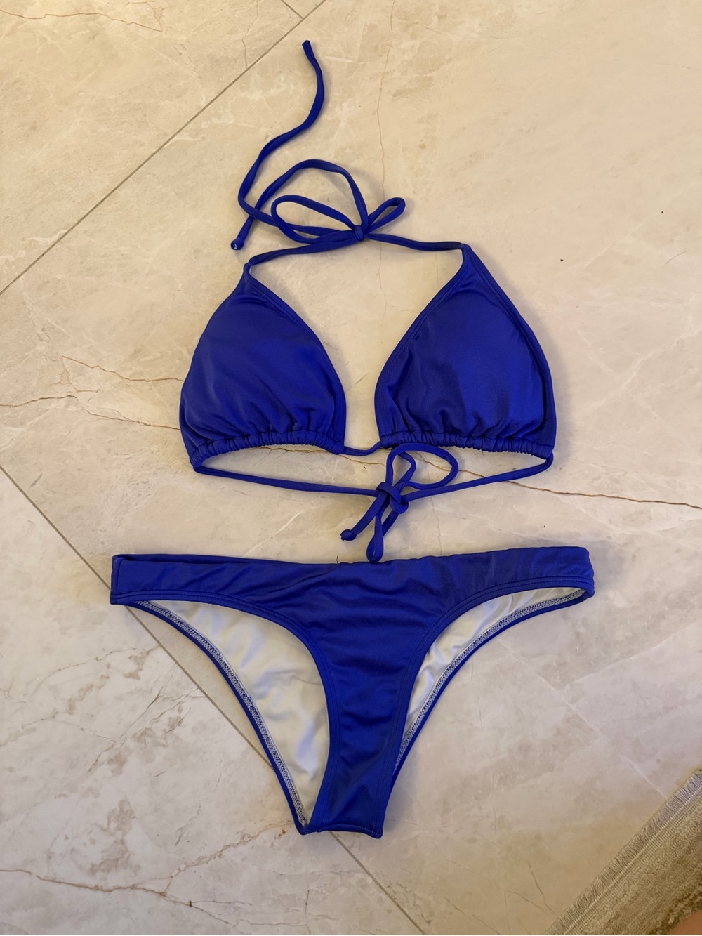 OndadeMar Royal Blue Triangle Bikini Set L top S bottom L